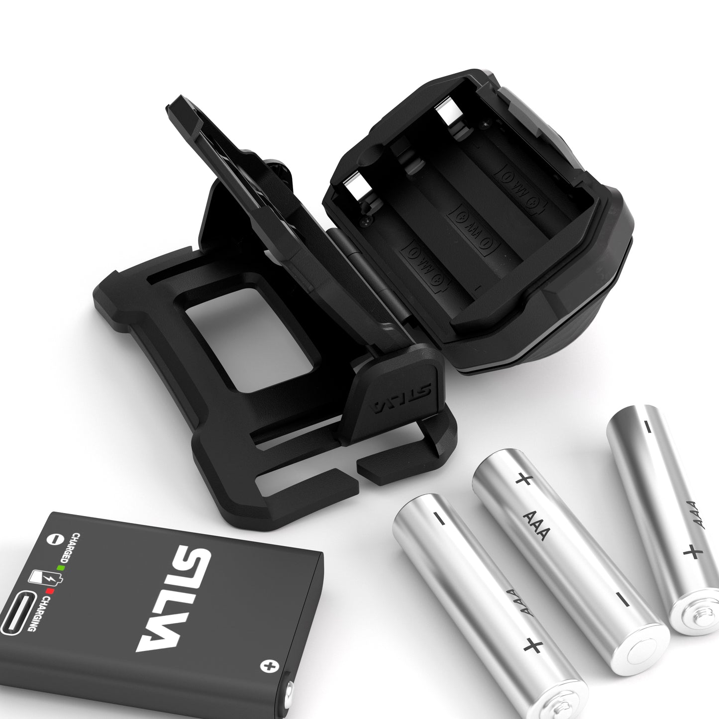 Silva Discover hoofdlamp - Batterijopties voor flexibel gebruik, geschikt voor outdoor en nachtelijke activiteiten.