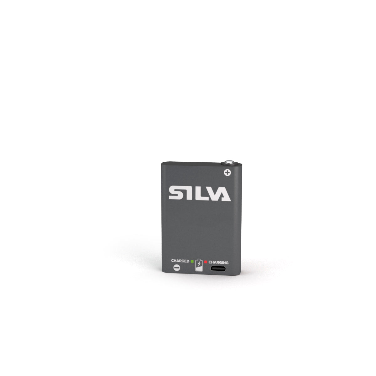 Oplaadbare hybride batterij van 1.25Ah met USB-C aansluiting, geschikt voor diverse outdoor- en elektronische apparaten.